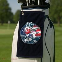 American USA Flag Rocking Space Astronaut Golf Towel thumb 2