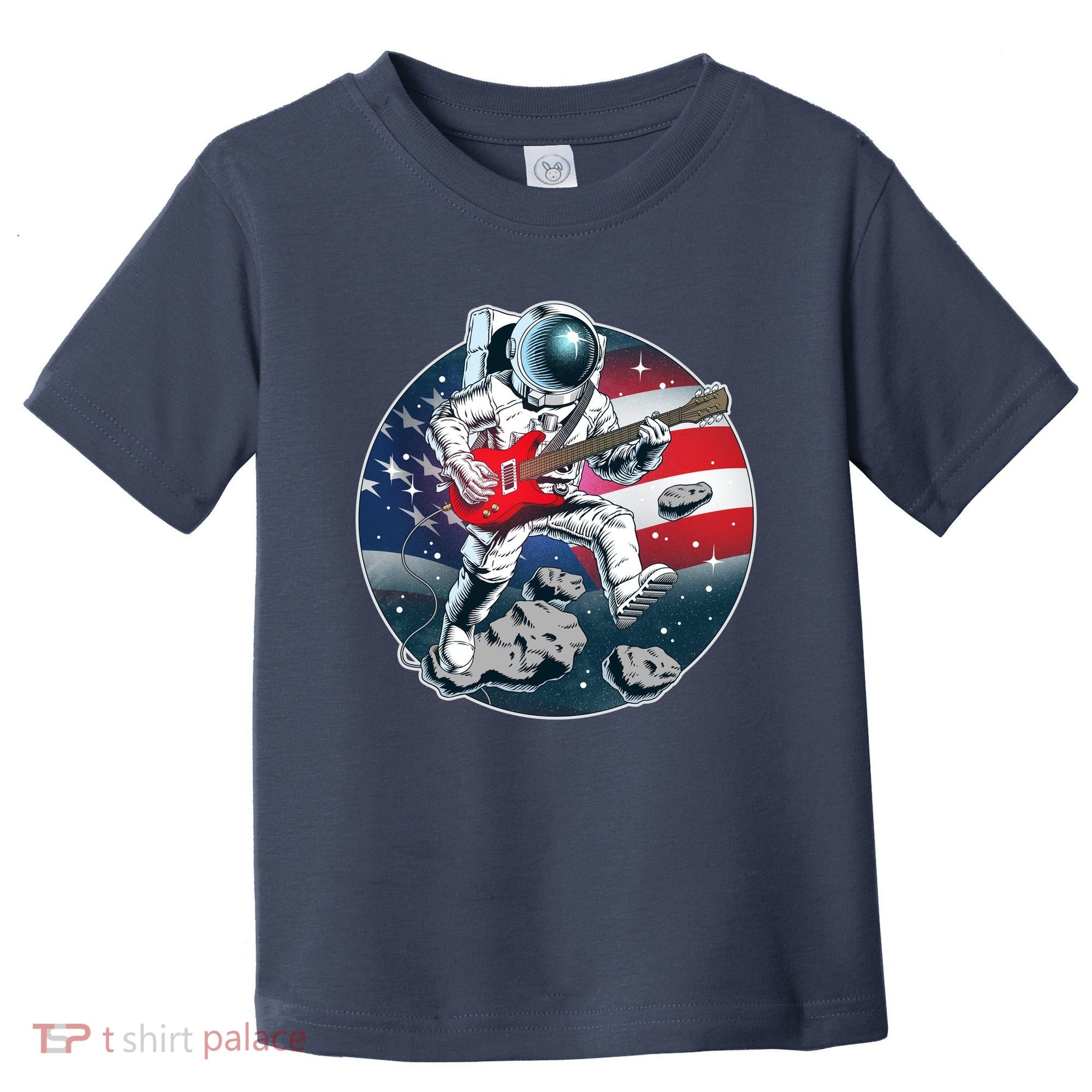 American USA Flag Rocking Space Astronaut Toddler T-Shirt