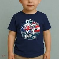 American USA Flag Rocking Space Astronaut Toddler T-Shirt thumb 2
