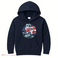 American USA Flag Rocking Space Astronaut Kids Hoodie thumb 0