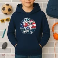 American USA Flag Rocking Space Astronaut Kids Hoodie thumb 2