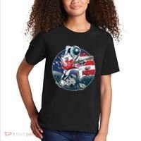 American USA Flag Rocking Space Astronaut Kids T-Shirt thumb 2