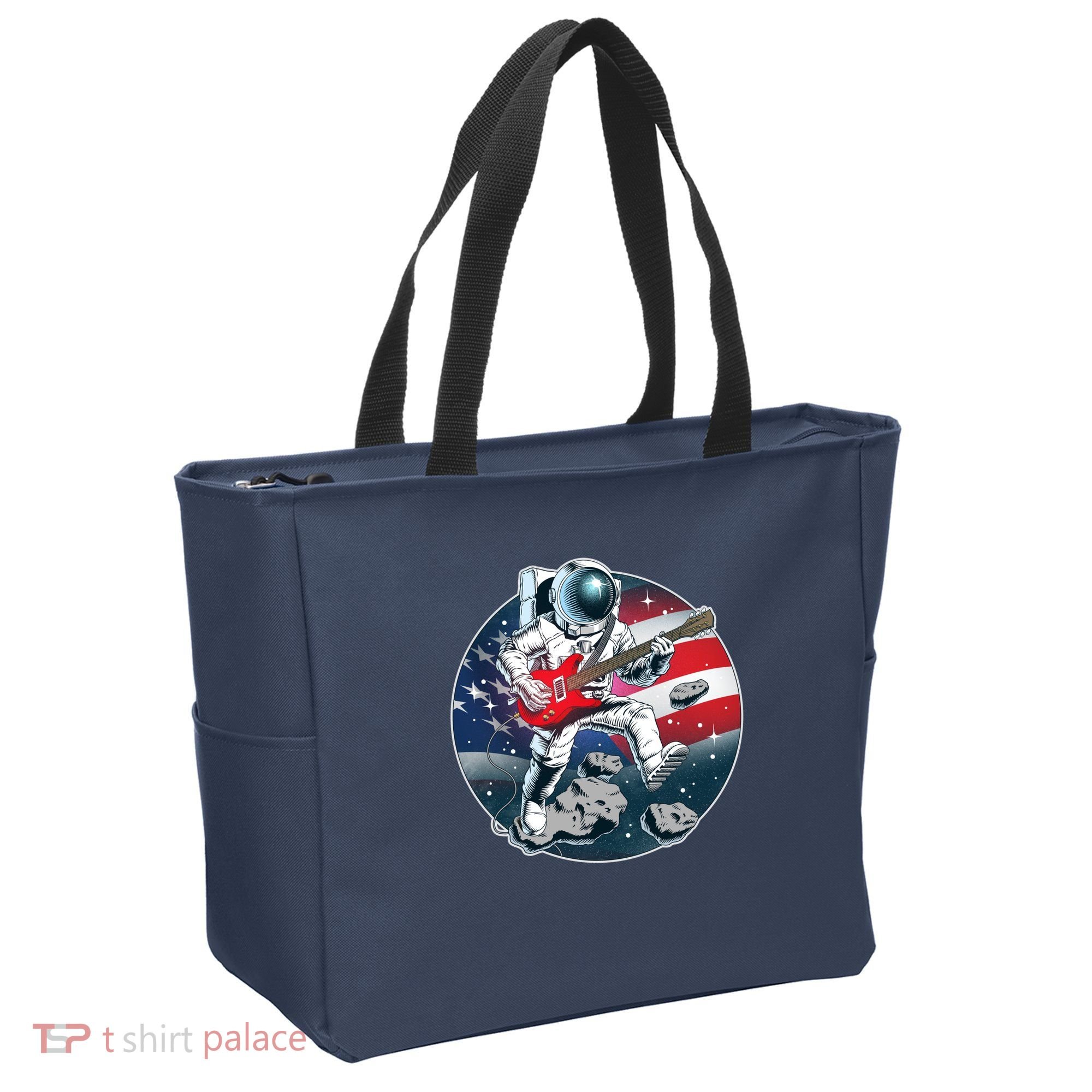 American USA Flag Rocking Space Astronaut Tote Bag