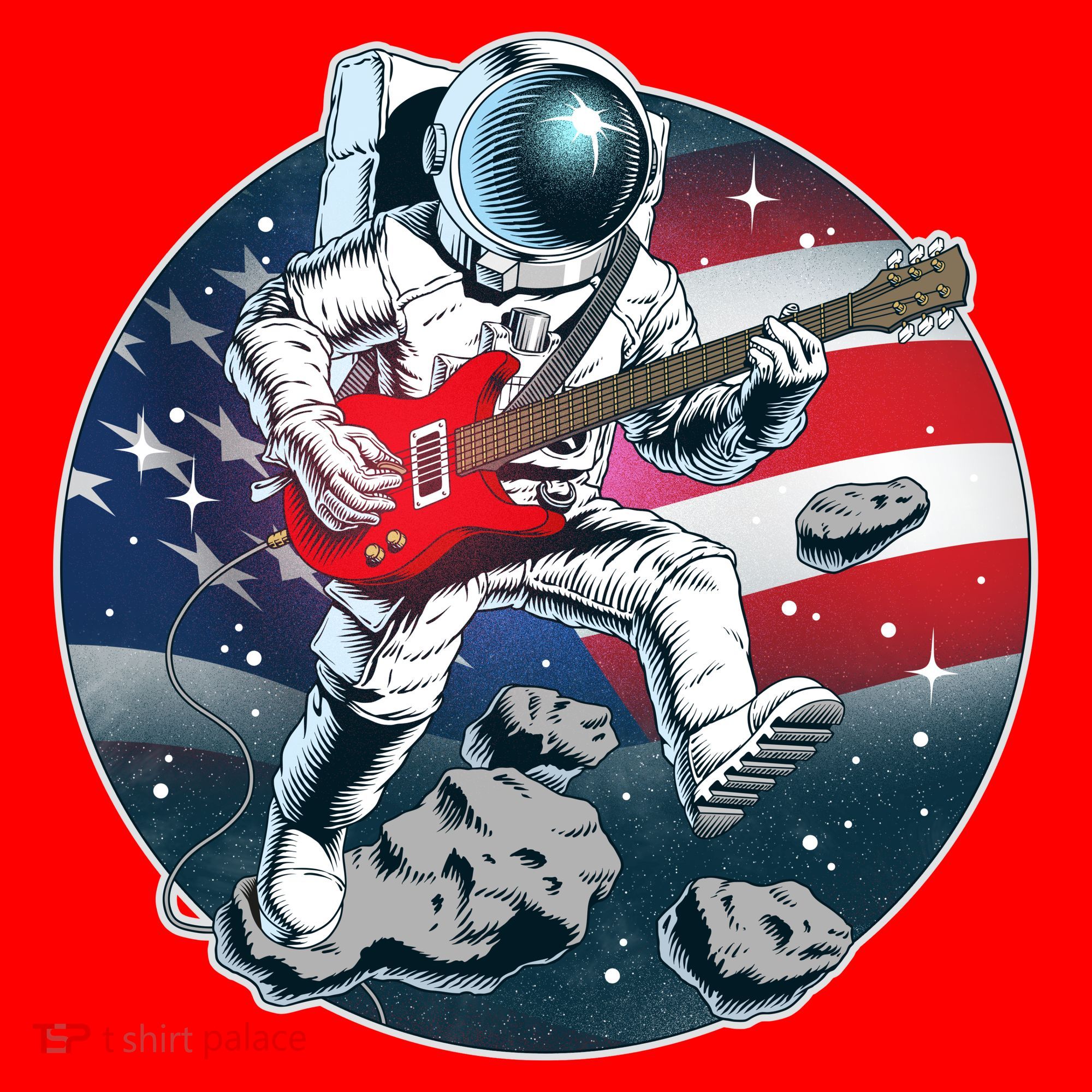 American USA Flag Rocking Space Astronaut Santa Hat