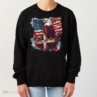 American USA Flag Christian Cross Eagle Women's Sweatshirt thumb 0