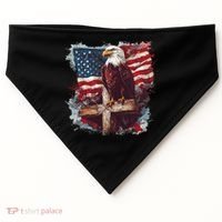 American USA Flag Christian Cross Eagle USA-Made Doggie Bandana thumb 0
