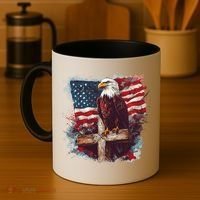 American USA Flag Christian Cross Eagle Coffee Mug thumb 4