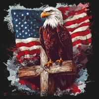 American USA Flag Christian Cross Eagle Women's Hoodie thumb 2