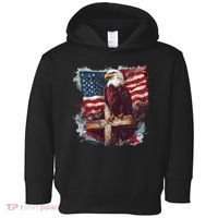 American USA Flag Christian Cross Eagle Toddler Hoodie thumb 0