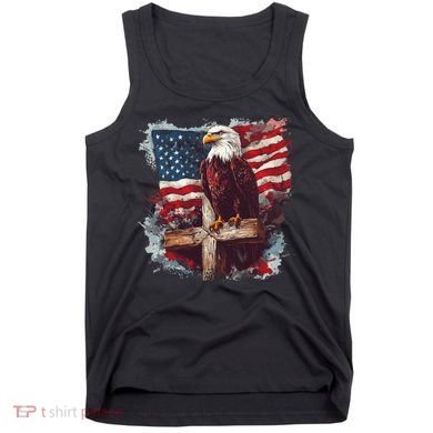 American USA Flag Christian Cross Eagle Tank Top