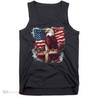American USA Flag Christian Cross Eagle Tank Top thumb 0