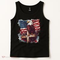 American USA Flag Christian Cross Eagle Tank Top thumb 2