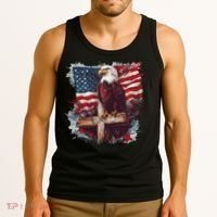 American USA Flag Christian Cross Eagle Tank Top thumb 3