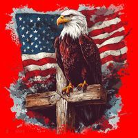 American USA Flag Christian Cross Eagle Santa Hat thumb 1