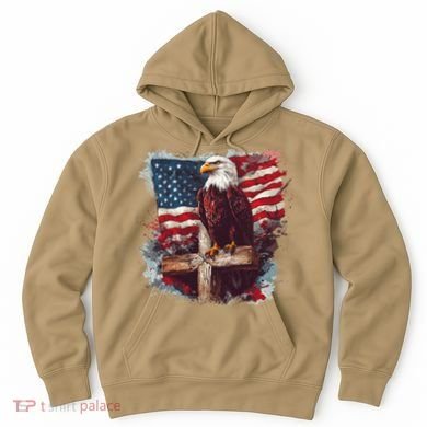 American USA Flag Christian Cross Eagle Hoodie