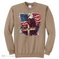 American USA Flag Christian Cross Eagle Sweatshirt thumb 0