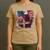 American USA Flag Christian Cross Eagle T-Shirt thumb 4