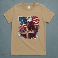 American USA Flag Christian Cross Eagle T-Shirt thumb 5
