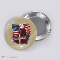 American USA Flag Christian Cross Eagle Button thumb 0