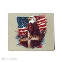 American USA Flag Christian Cross Eagle Mousepad thumb 0