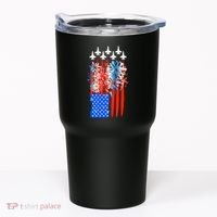 American Usa Flag Fireworks Fighter Jets Tumbler thumb 0