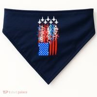 American Usa Flag Fireworks Fighter Jets USA-Made Doggie Bandana thumb 0