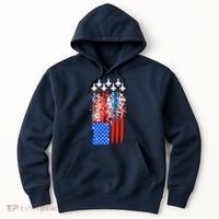 American Usa Flag Fireworks Fighter Jets Hoodie thumb 0