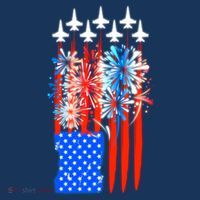 American Usa Flag Fireworks Fighter Jets Women's Hoodie thumb 2