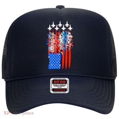 American Usa Flag Fireworks Fighter Jets Hat