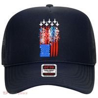 American Usa Flag Fireworks Fighter Jets Hat thumb 0