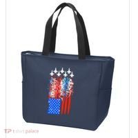 American Usa Flag Fireworks Fighter Jets Tote Bag thumb 3