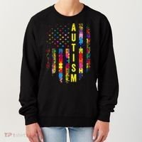 Autism USA Flag Autistic Awareness Pride Month Women's Sweatshirt thumb 0