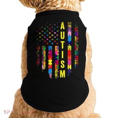 Autism USA Flag Autistic Awareness Pride Month Doggie Tank