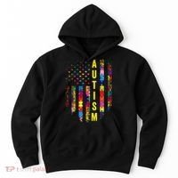 Autism USA Flag Autistic Awareness Pride Month Hoodie thumb 0