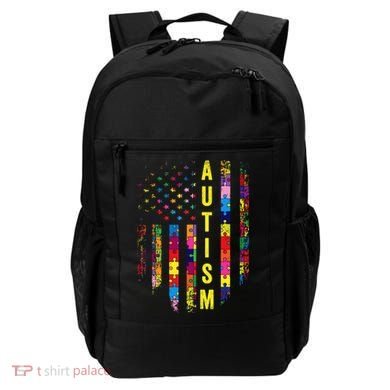 Autism USA Flag Autistic Awareness Pride Month Backpack