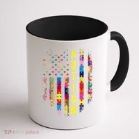 Autism USA Flag Autistic Awareness Pride Month Coffee Mug thumb 1