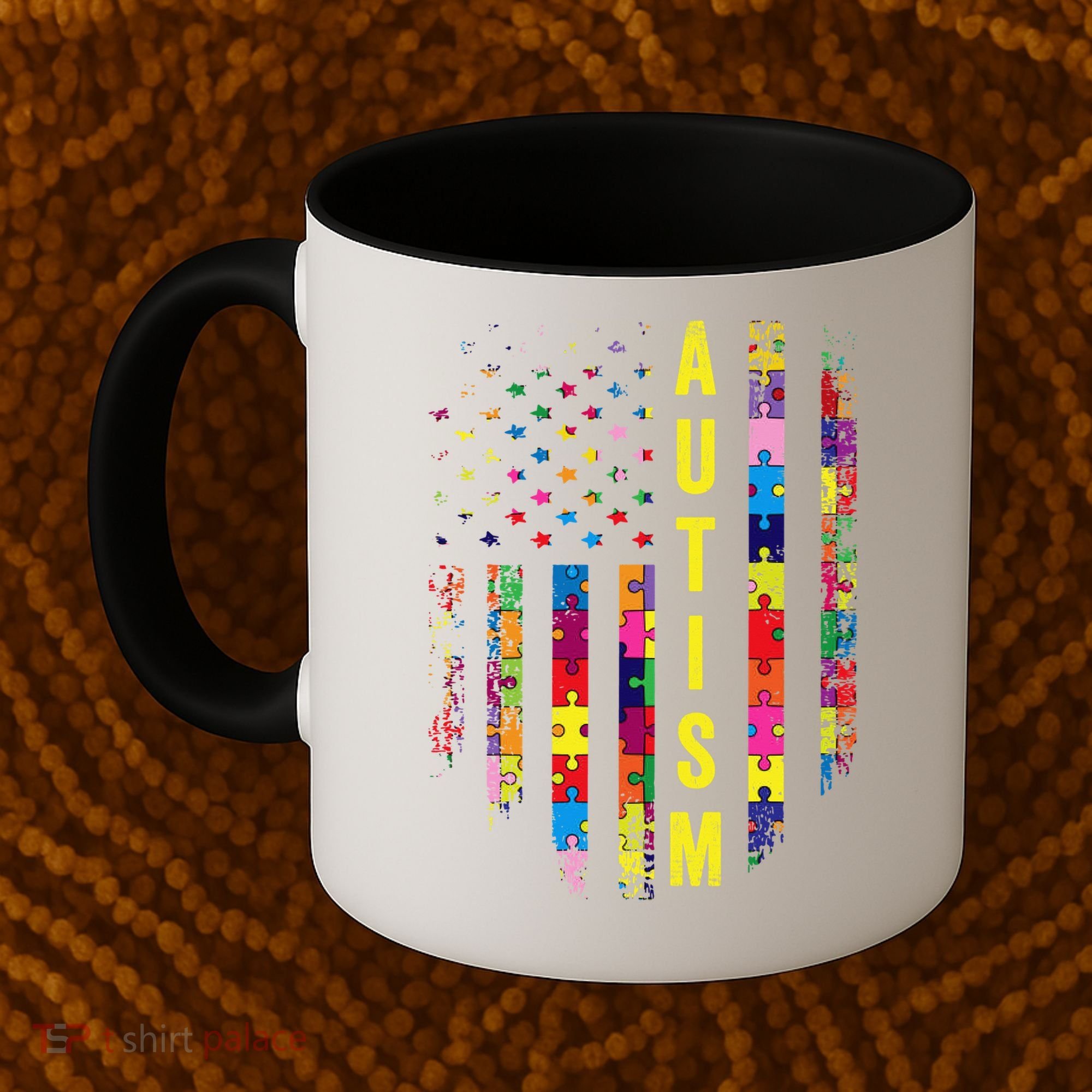 Autism USA Flag Autistic Awareness Pride Month Coffee Mug