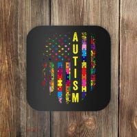 Autism USA Flag Autistic Awareness Pride Month Coaster thumb 0