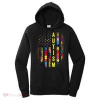 Autism USA Flag Autistic Awareness Pride Month Women's Hoodie thumb 0