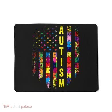 Autism USA Flag Autistic Awareness Pride Month Mousepad