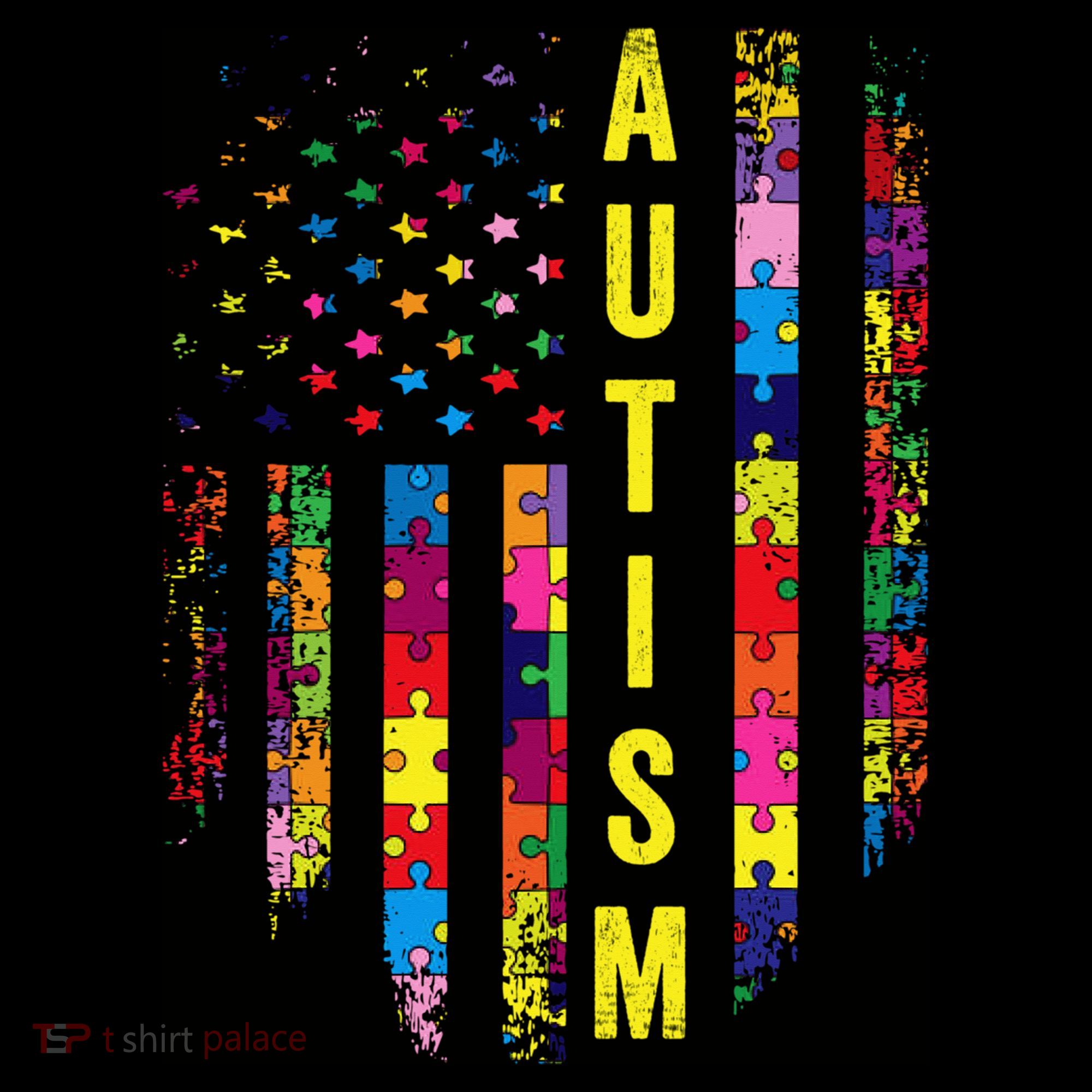 Autism USA Flag Autistic Awareness Pride Month Ornament
