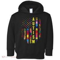 Autism USA Flag Autistic Awareness Pride Month Toddler Hoodie thumb 0