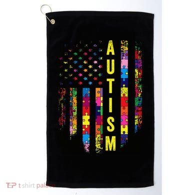 Autism USA Flag Autistic Awareness Pride Month Golf Towel