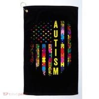 Autism USA Flag Autistic Awareness Pride Month Golf Towel thumb 0