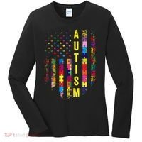 Autism USA Flag Autistic Awareness Pride Month Women's Long Sleeve Shirt thumb 0
