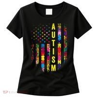 Autism USA Flag Autistic Awareness Pride Month Women's T-Shirt thumb 0