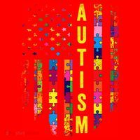 Autism USA Flag Autistic Awareness Pride Month Santa Hat thumb 1