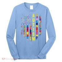Autism USA Flag Autistic Awareness Pride Month Long Sleeve Shirt thumb 0