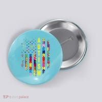Autism USA Flag Autistic Awareness Pride Month Button thumb 0