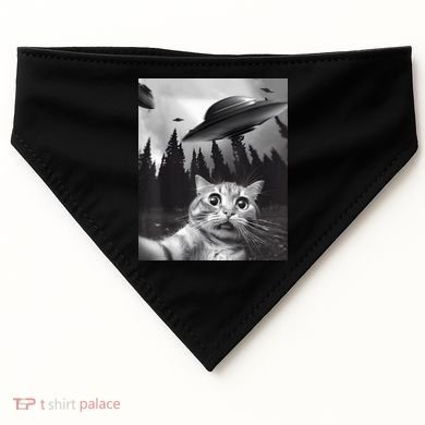 Alien UFO Funny Cat Selfie USA-Made Doggie Bandana